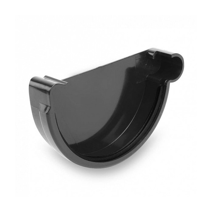 Заглушка правая для желоба ПВХ, 152(130)/100 мм, цвет Графит, Galeco